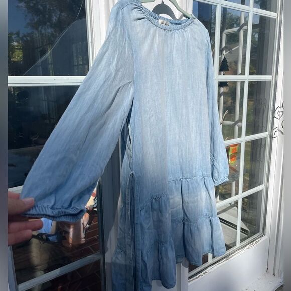 Anthropologie Cloth and Stone Tiered Tencel Chambray Dress NWT - Picture 3 of 12